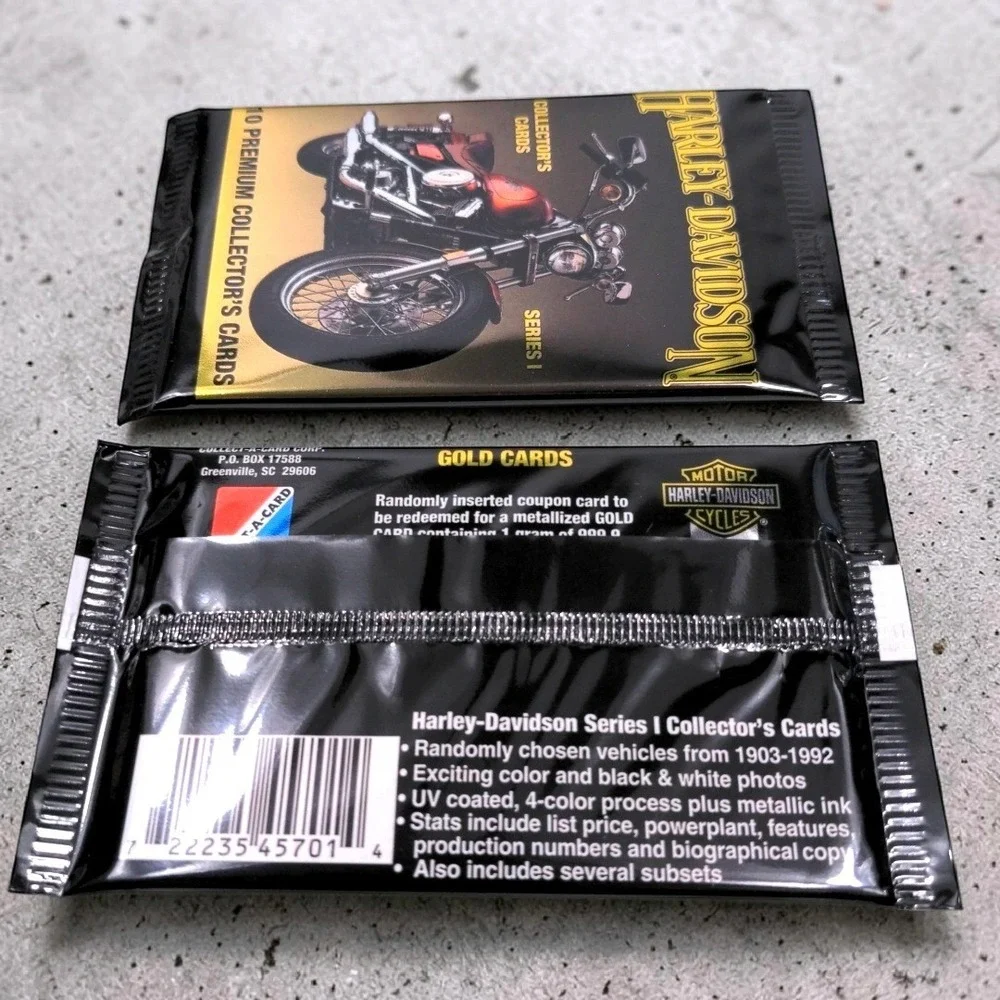 VTG 1992 Harley-Davidson Series 1 Collector Cards Lot of 9 Sealed Packs 90 Total